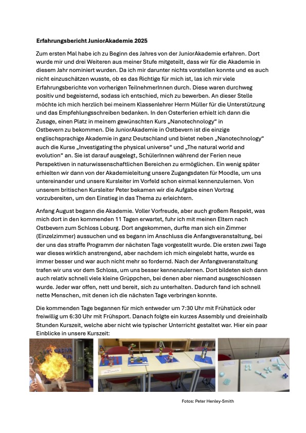 25.09   Erfahrungsbericht JuniorAkademie 2025   Hannah